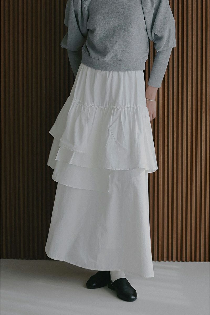 MANOF(マノフ) ASYMMETRY TIERED SKIRT アシンメトリーティアードスカート 89109-6032