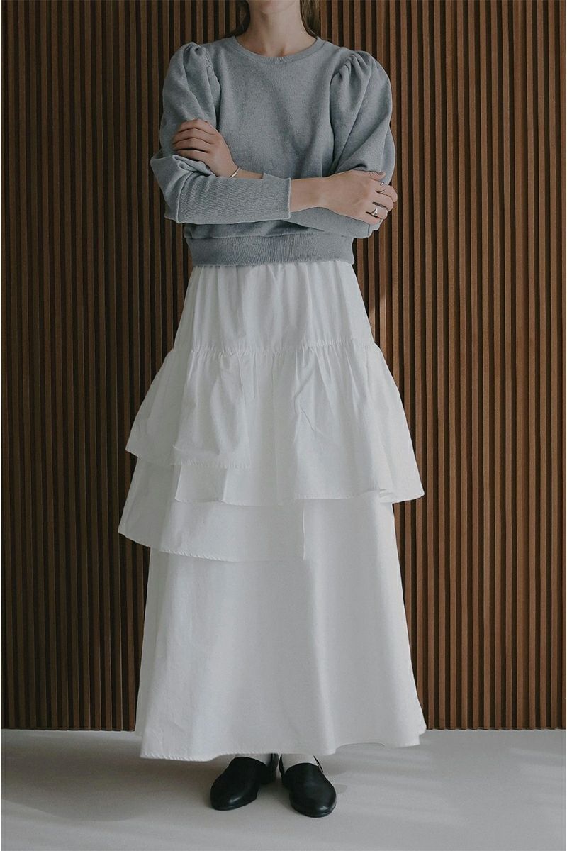 MANOF(マノフ) ASYMMETRY TIERED SKIRT アシンメトリーティアードスカート 89109-6032