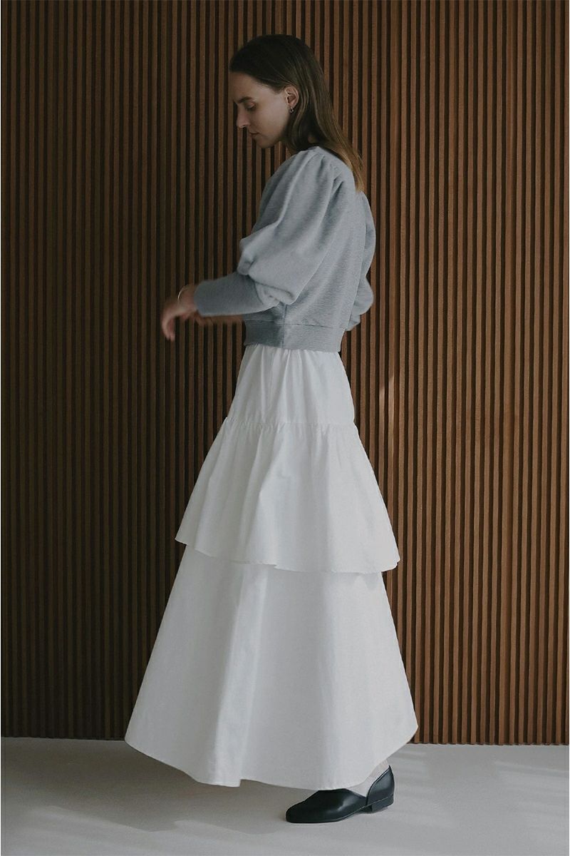 MANOF(マノフ) ASYMMETRY TIERED SKIRT アシンメトリーティアードスカート 89109-6032