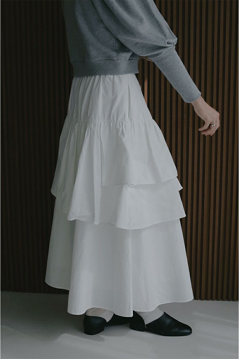 MANOF(マノフ) ASYMMETRY TIERED SKIRT アシンメトリーティアードスカート 89109-6032