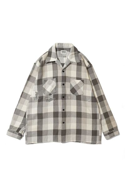 BOWWOW(バウワウ) DAMAGED AND STAINED FLANNEL SHIRT ダメージステインドフランネルシャツ BW252-DSFS