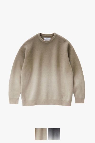 Graphpaper(グラフペーパー) Gradient Dyed Wool Crew Neck Knit グラディエントダイウールクルーネックニット GU253-80492