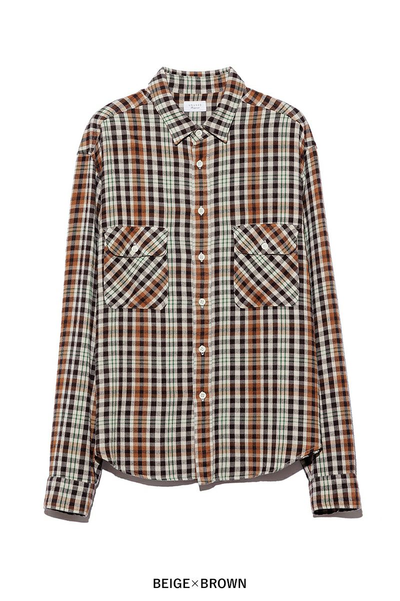 UNUSED(アンユーズド) Rayon check shirt レーヨンチェックシャツ US2524