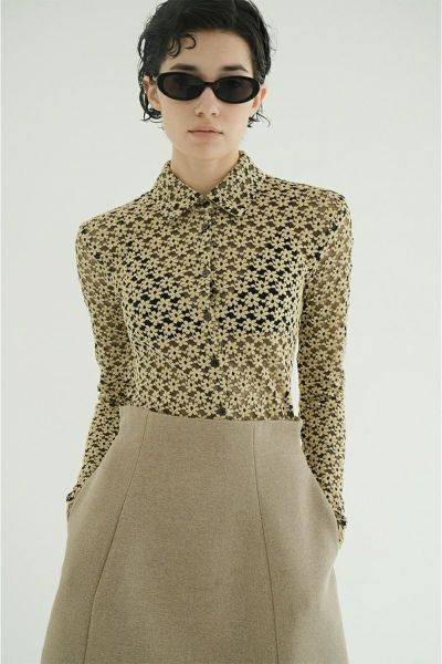 CLANE(クラネ) 3D FLOWER LACE SHIRT 3Dフラワーレースシャツ 19105-1232