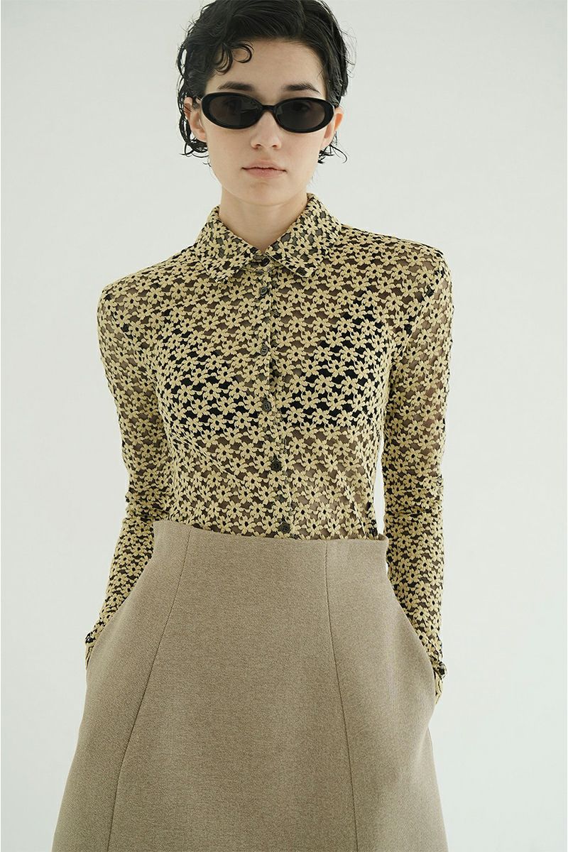 CLANE(クラネ) 3D FLOWER LACE SHIRT 3Dフラワーレースシャツ 19105-1232