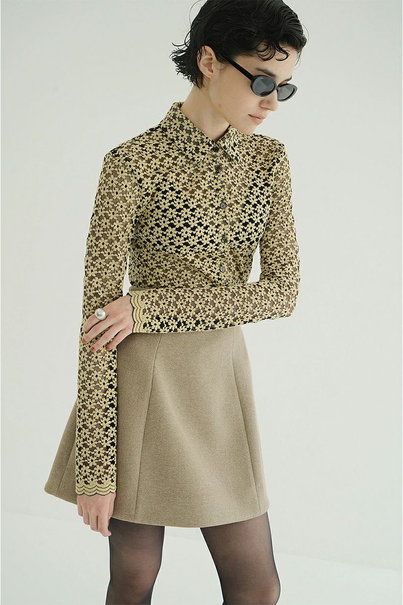 CLANE(クラネ) 3D FLOWER LACE SHIRT 3Dフラワーレースシャツ 19105-1232