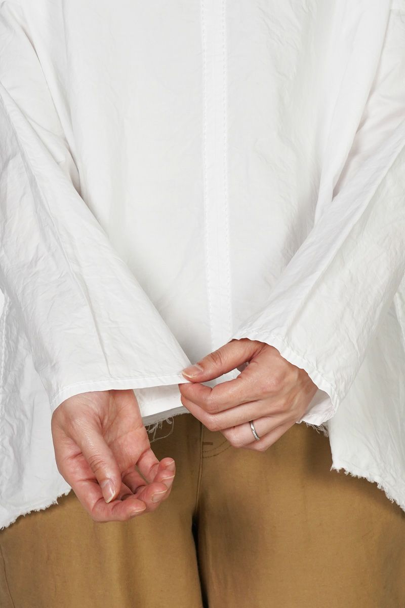 homspun(ホームスパン)  ハイカウントクロス丸襟プルオーバーブラウス 5749