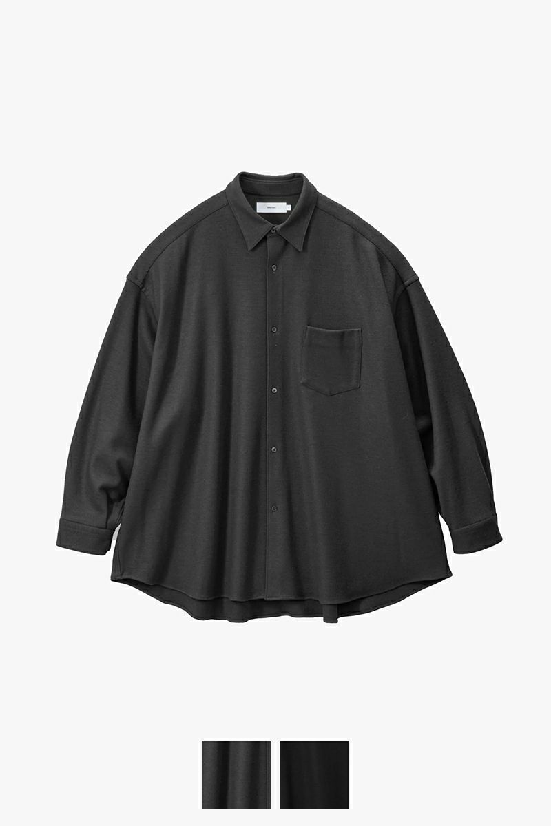 Graphpaper(グラフペーパー) Wool Smooth Flannel Oversized Regular Collar Shirt ウールスムースフランネルオーバーサイズレギュラーカラーシャツ GU253-50221B