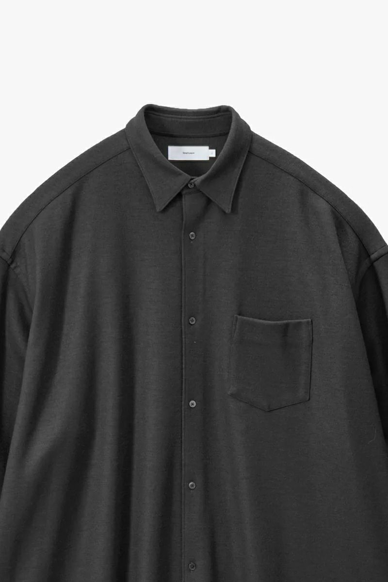 Graphpaper(グラフペーパー) Wool Smooth Flannel Oversized Regular Collar Shirt ウールスムースフランネルオーバーサイズレギュラーカラーシャツ GU253-50221B