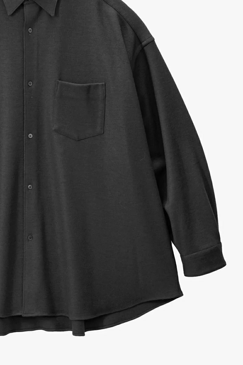 Graphpaper(グラフペーパー) Wool Smooth Flannel Oversized Regular Collar Shirt ウールスムースフランネルオーバーサイズレギュラーカラーシャツ GU253-50221B