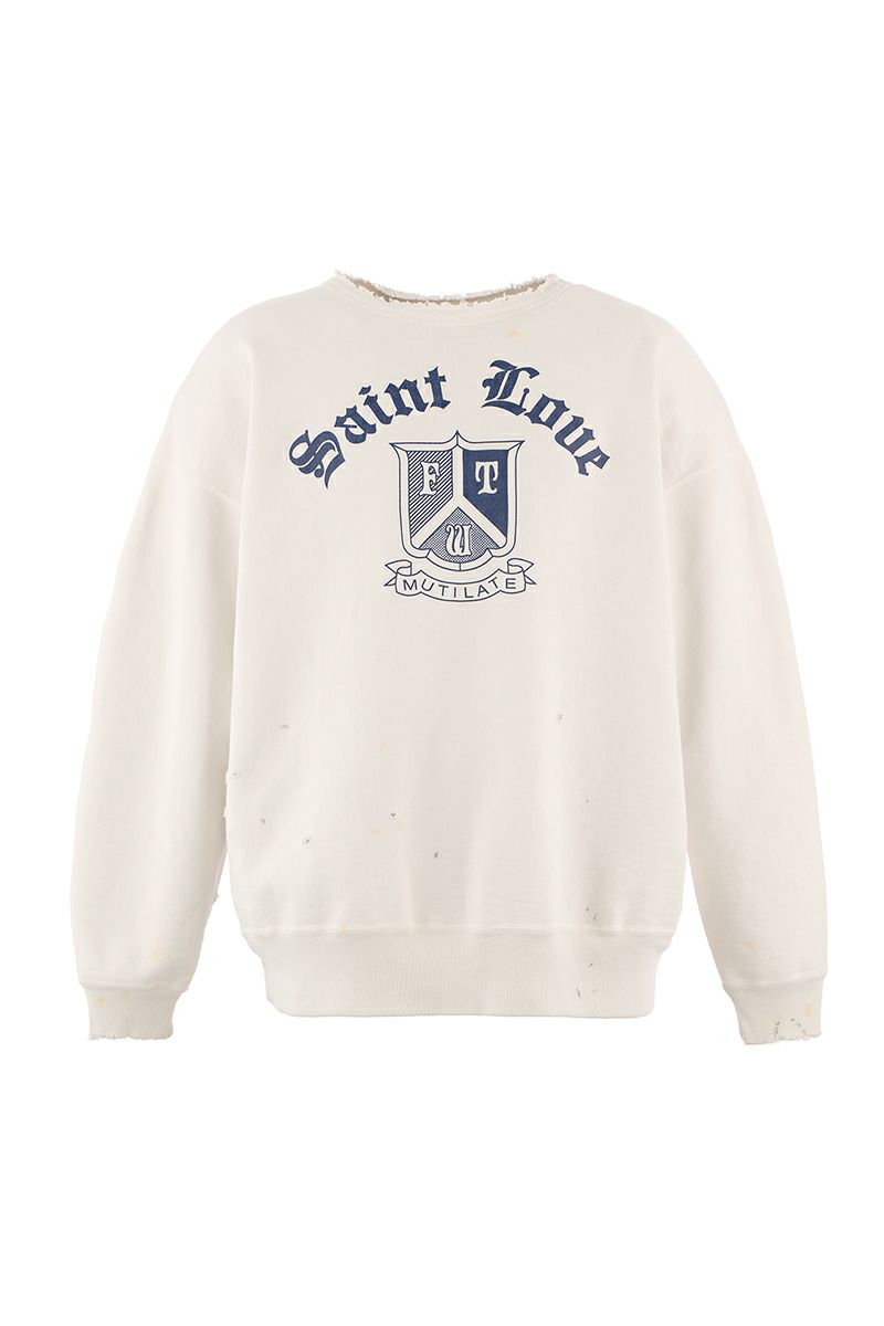 SAINT Mxxxxxx(セントマイケル) SM-HR1-0000-047 CRW NECK SWT / SAINT LOUE / WHITE クルーネックスウェット