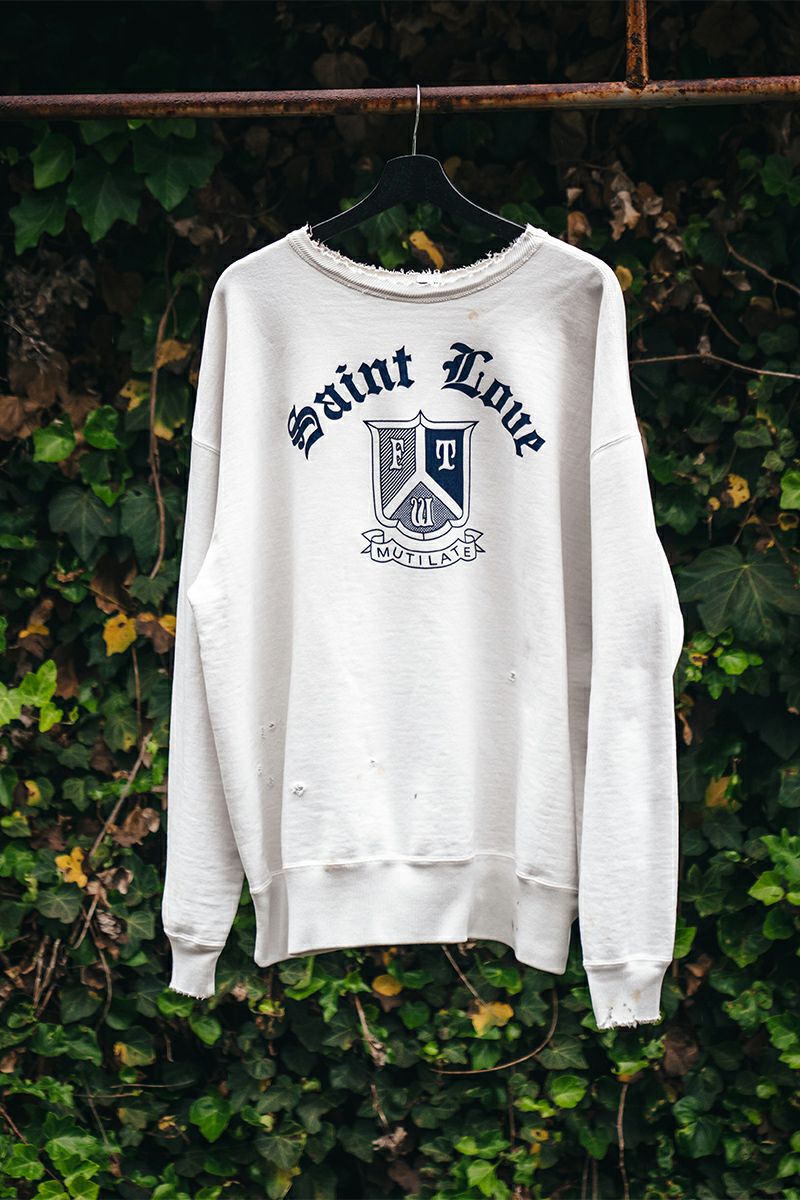 SAINT Mxxxxxx(セントマイケル) SM-HR1-0000-047 CRW NECK SWT / SAINT LOUE / WHITE クルーネックスウェット