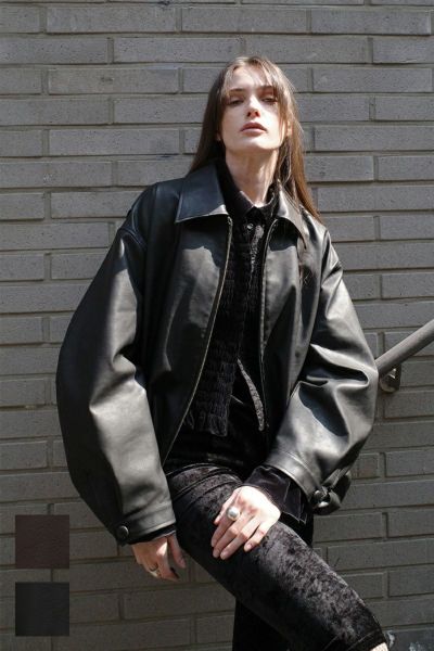 CLANE(クラネ) FAKE LEATHER BALLOON JACKET フェイクレザーバルーンジャケット 19101-0012