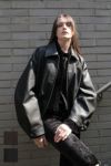 CLANE(クラネ) FAKE LEATHER BALLOON JACKET フェイクレザーバルーンジャケット 19101-0012