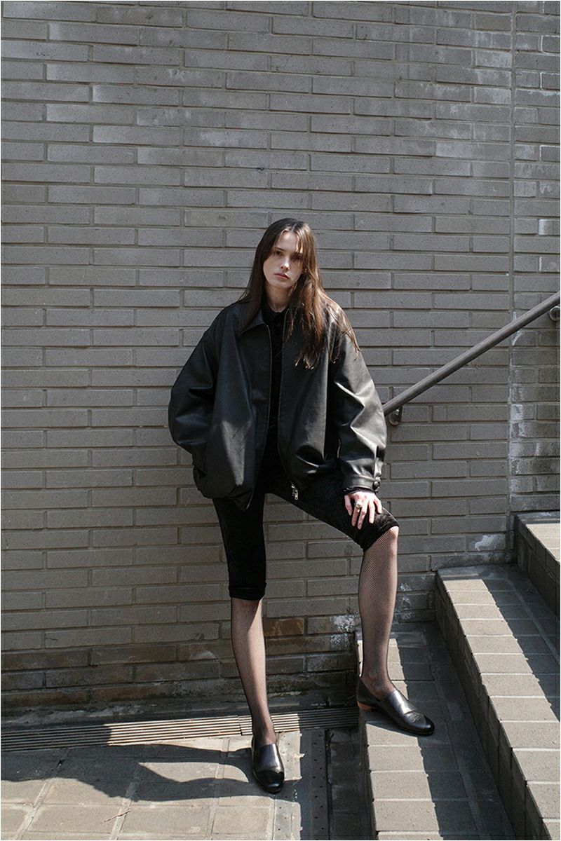 CLANE(クラネ) FAKE LEATHER BALLOON JACKET フェイクレザーバルーンジャケット 19101-0012