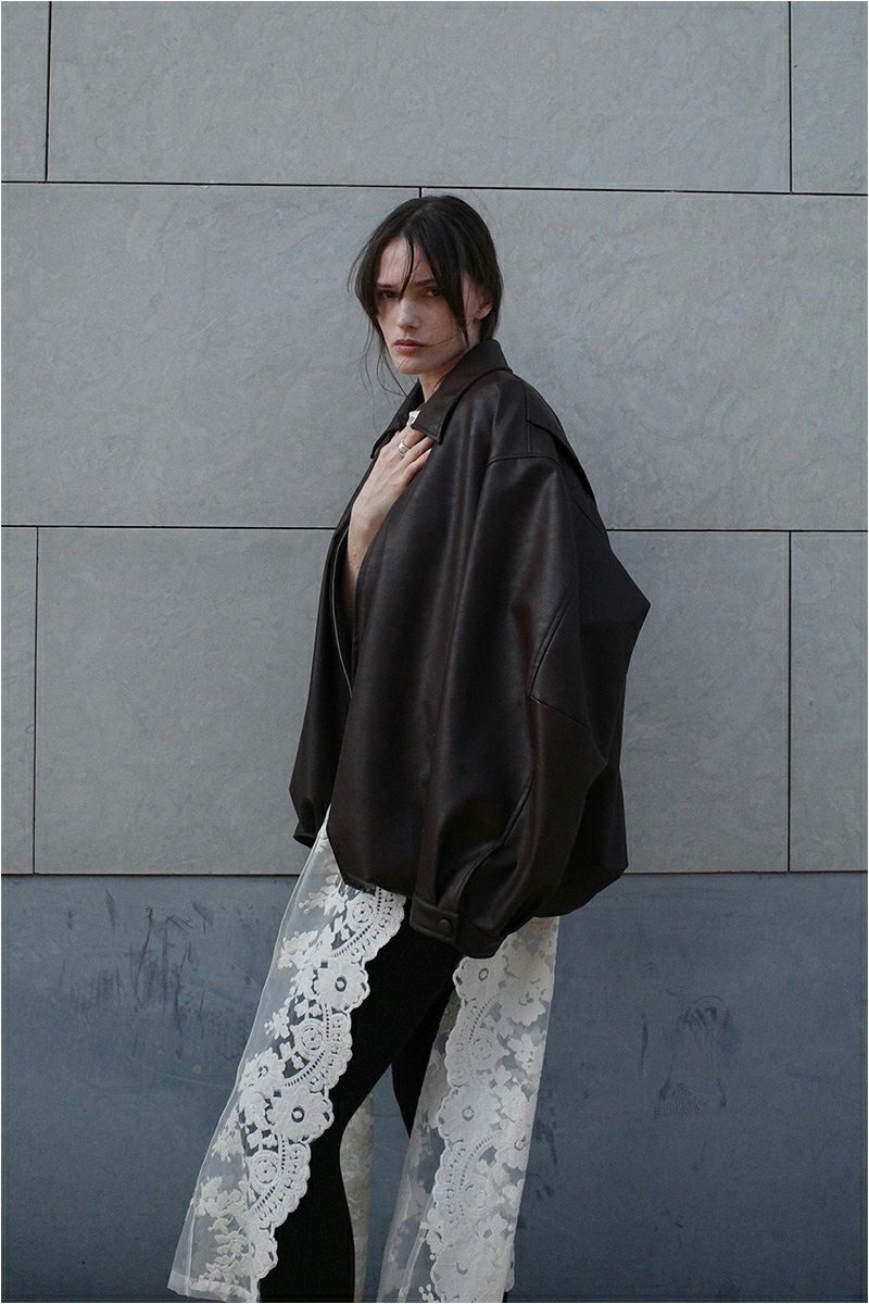 CLANE(クラネ) FAKE LEATHER BALLOON JACKET フェイクレザーバルーンジャケット 19101-0012