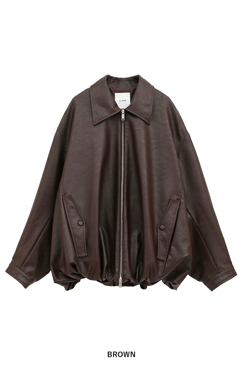 CLANE(クラネ) FAKE LEATHER BALLOON JACKET フェイクレザーバルーンジャケット 19101-0012