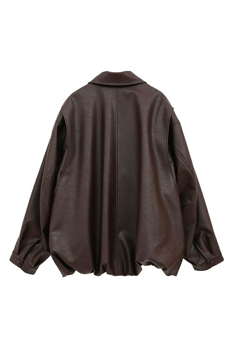 CLANE(クラネ) FAKE LEATHER BALLOON JACKET フェイクレザーバルーンジャケット 19101-0012