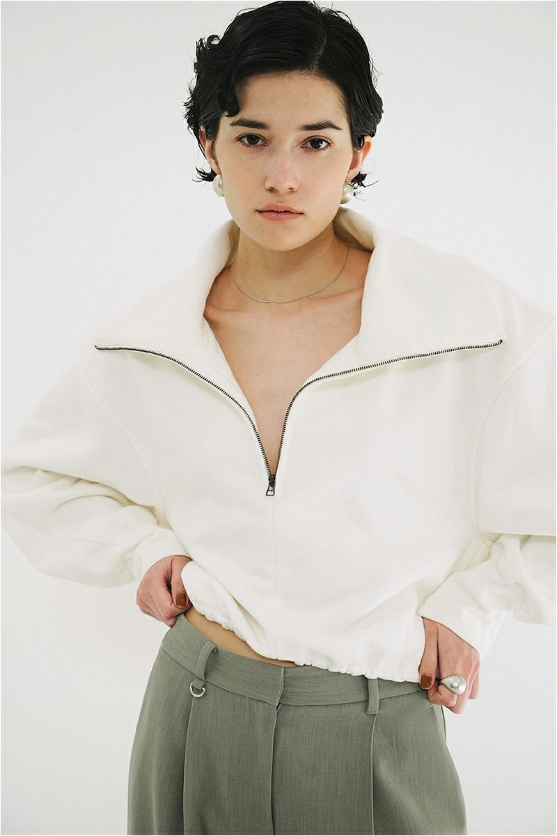 CLANE(クラネ) HALF ZIP SHORT TOPS ハーフジップショートトップス 19105-1352