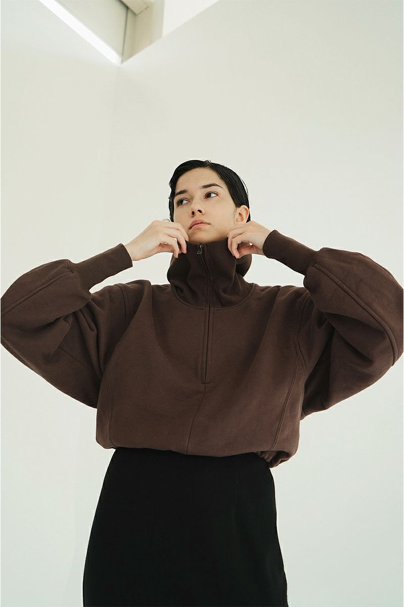 CLANE(クラネ) HALF ZIP SHORT TOPS ハーフジップショートトップス 19105-1352