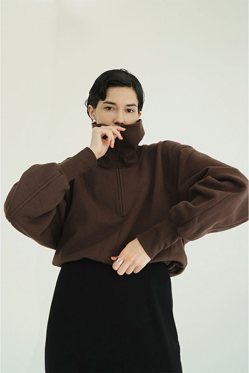 CLANE(クラネ) HALF ZIP SHORT TOPS ハーフジップショートトップス 19105-1352