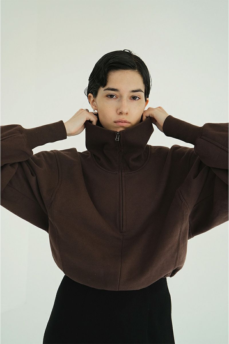 CLANE(クラネ) HALF ZIP SHORT TOPS ハーフジップショートトップス 19105-1352
