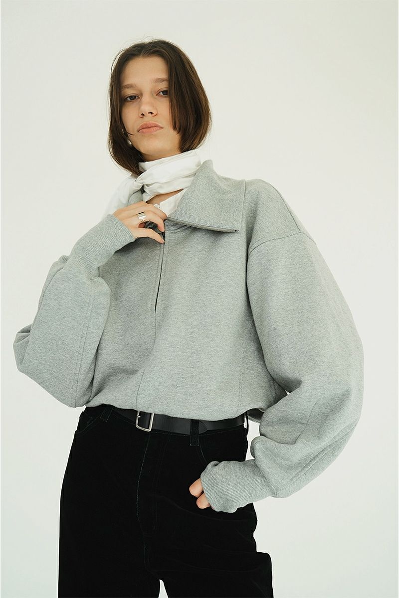 CLANE(クラネ) HALF ZIP SHORT TOPS ハーフジップショートトップス 19105-1352