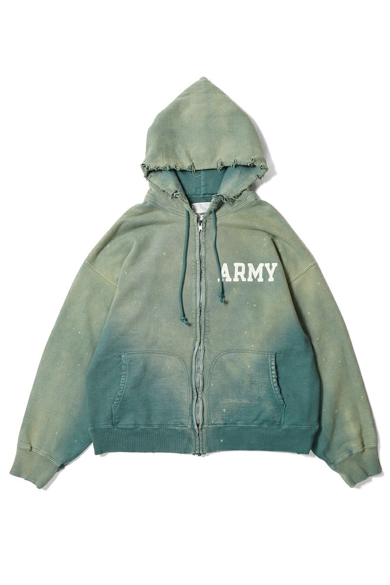 BOWWOW(バウワウ) ARMY ZIP HOODIE AGED アーミージップフーディーエイジド BW252-AZH