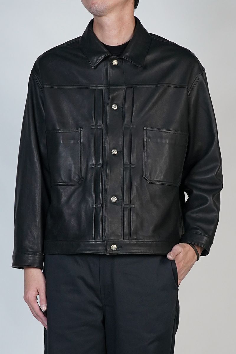 Porter Classic(ポータークラシック)LEATHER JACKET W / SILVER BUTTONS (ENTREFINO) レザージャケット シルバーボタン エントルフィーノ PC-017-3590