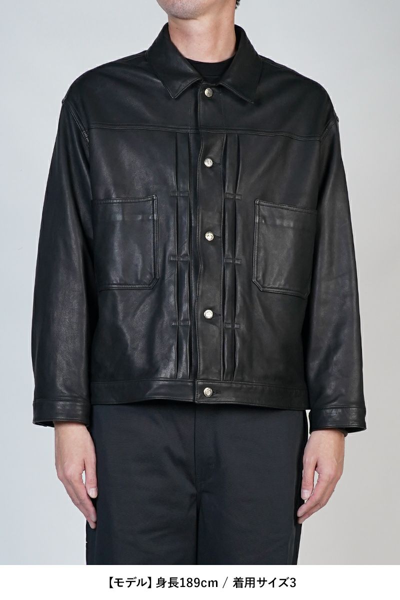 Porter Classic(ポータークラシック)LEATHER JACKET W / SILVER BUTTONS (ENTREFINO) レザージャケット シルバーボタン エントルフィーノ PC-017-3590