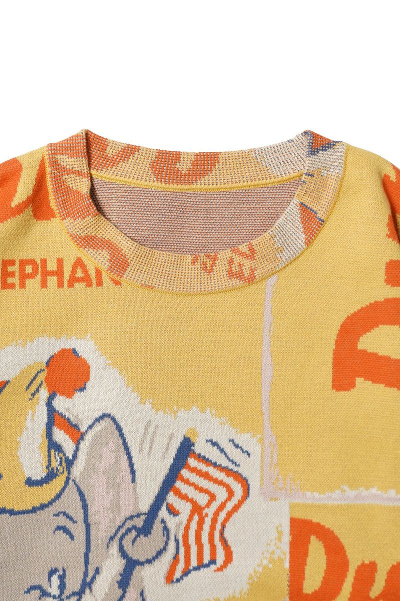 Porter Classic(ポータークラシック) DISNEY VP PC KNIT COLLECTION CREWNECK DUMBO ディズニーヴィンテージポスターポータークラシックニットコレクション クルーネックカットソー ダンボ PC-030-3672 