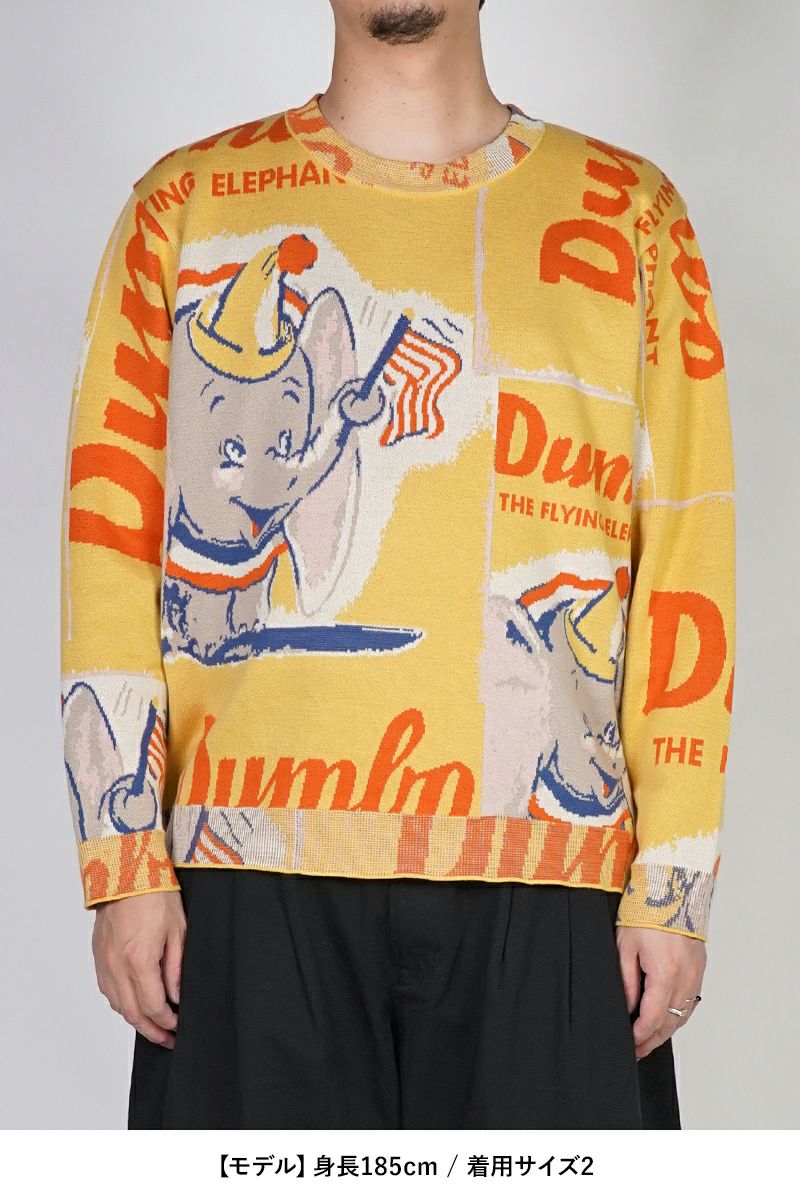 Porter Classic(ポータークラシック) DISNEY VP PC KNIT COLLECTION CREWNECK DUMBO ディズニーヴィンテージポスターポータークラシックニットコレクション クルーネック ダンボ PC-030-3672
