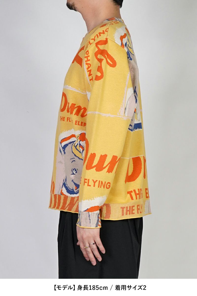 Porter Classic(ポータークラシック) DISNEY VP PC KNIT COLLECTION CREWNECK DUMBO ディズニーヴィンテージポスターポータークラシックニットコレクション クルーネック ダンボ PC-030-3672