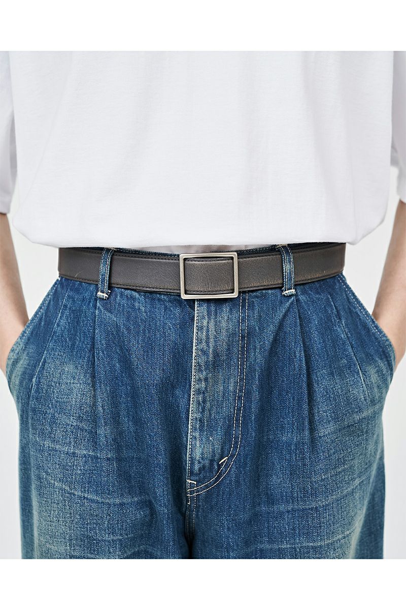 Graphpaper(グラフペーパー) Holeless Leather Classic Belt ホールレスレザークラシックベルト GU254-90033B