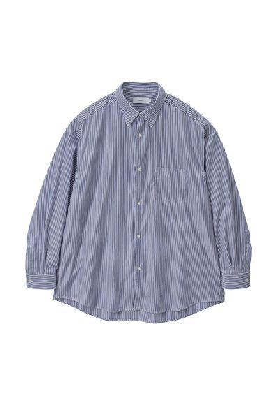Graphpaper(グラフペーパー) Broad Stripe L/S Oversized Regular Collar Shirt ブロードストライプ長袖オーバーサイズレギュラーカラーシャツ GM254-50022STB