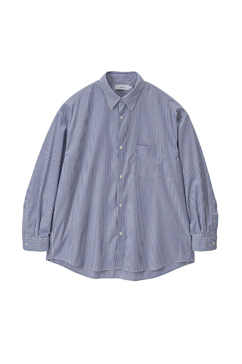 Graphpaper(グラフペーパー) Broad Stripe L/S Oversized Regular Collar Shirt ブロードストライプ長袖オーバーサイズレギュラーカラーシャツ GM254-50022STB