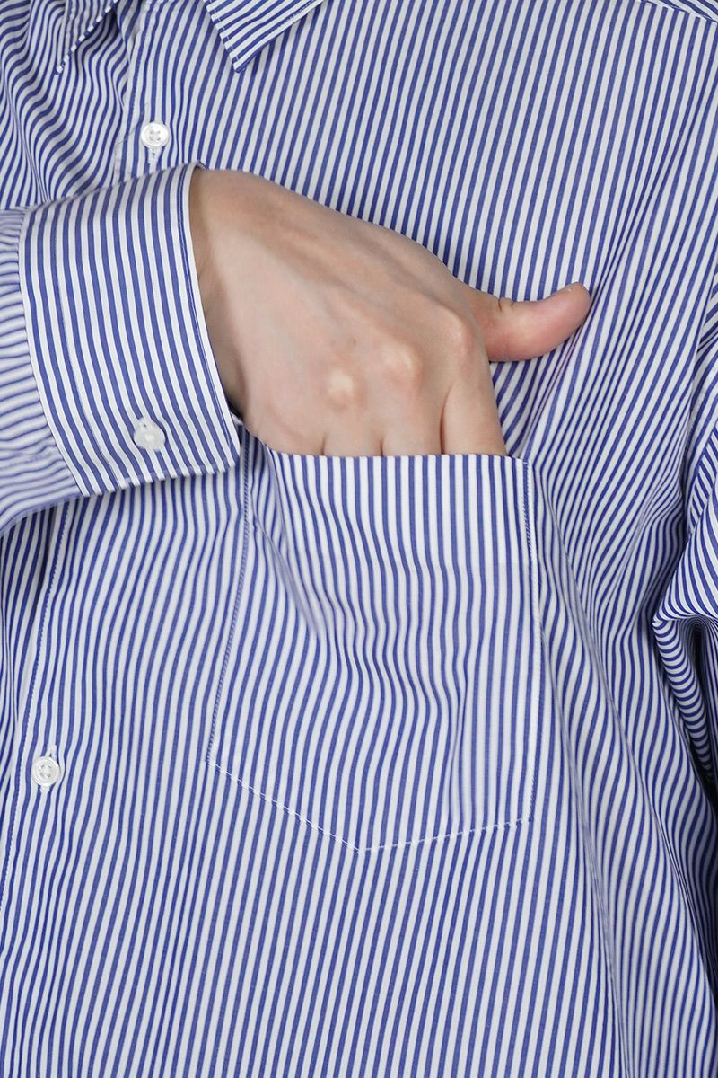 Graphpaper(グラフペーパー) Broad Stripe L/S Oversized Regular Collar Shirt ブロードストライプ長袖オーバーサイズレギュラーカラーシャツ GM254-50022STB