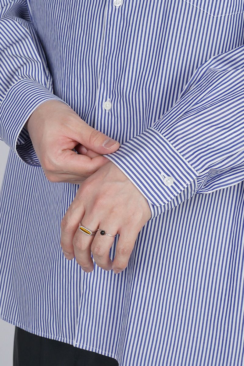 Graphpaper(グラフペーパー) Broad Stripe L/S Oversized Regular Collar Shirt ブロードストライプ長袖オーバーサイズレギュラーカラーシャツ GM254-50022STB