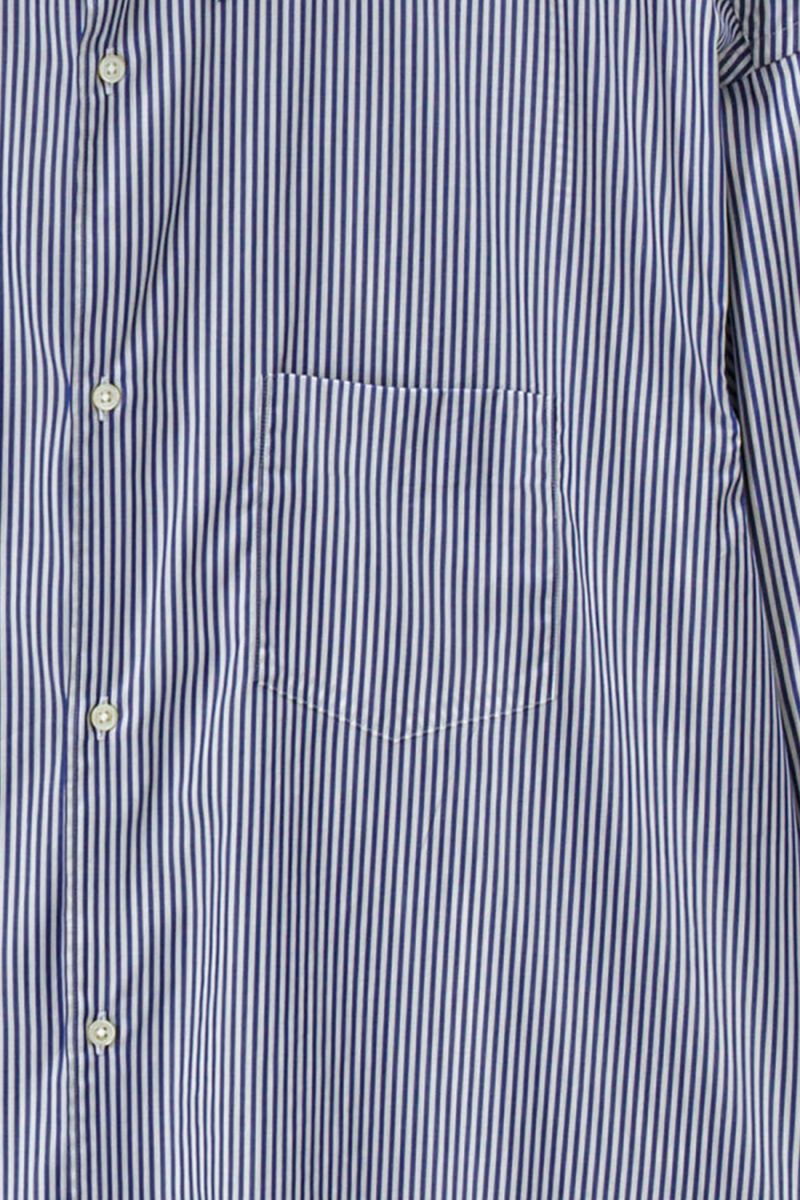 Graphpaper(グラフペーパー) Broad Stripe L/S Oversized Regular Collar Shirt ブロードストライプ長袖オーバーサイズレギュラーカラーシャツ GM254-50022STB