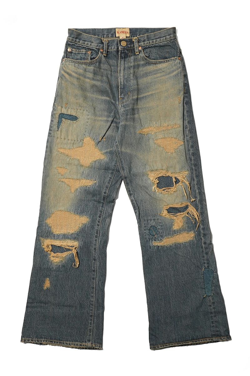 KAMIYA(カミヤ) BORO Bootcut Wide Jeans ボロブーツカットワイドジーンズ G15PT053