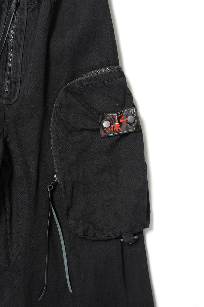  SYUMAN.(シュウマン) > SYUMAN.(シュウマン) Parachute cargo trousers by Blk 25FW-MS001-B