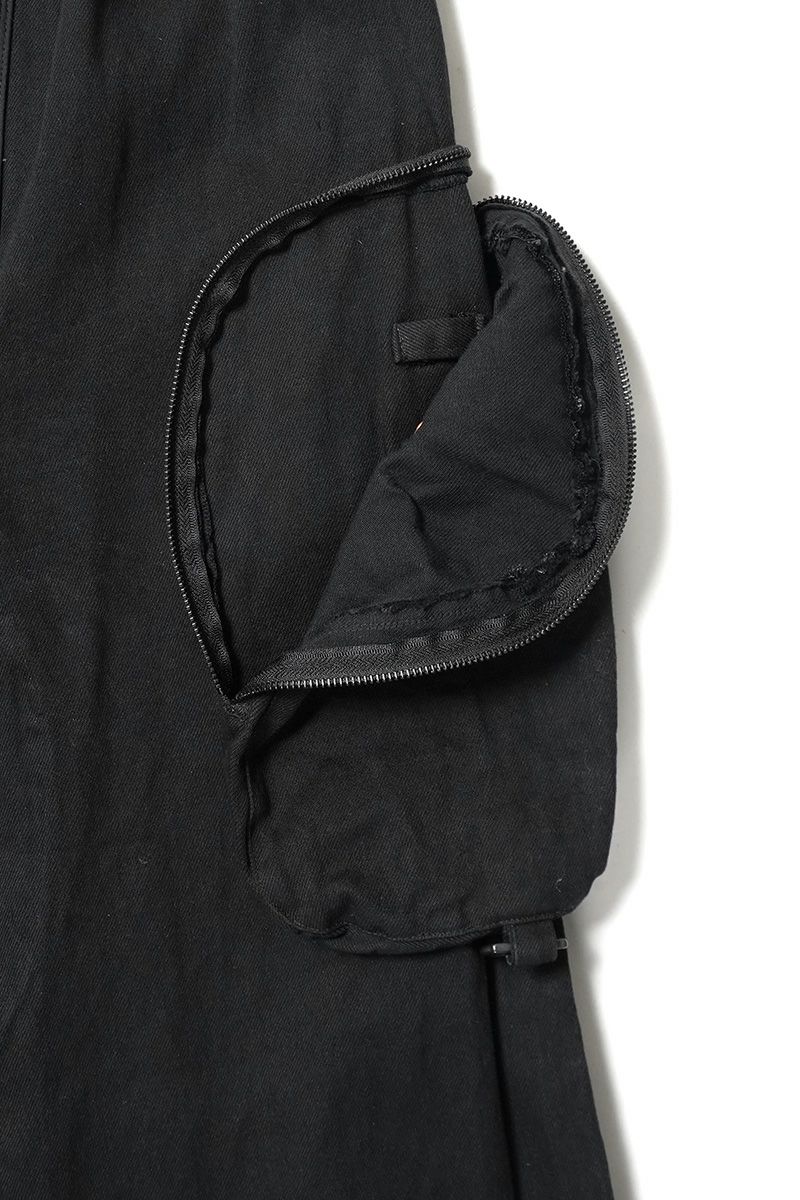  SYUMAN.(シュウマン) > SYUMAN.(シュウマン) Parachute cargo trousers by Blk 25FW-MS001-B