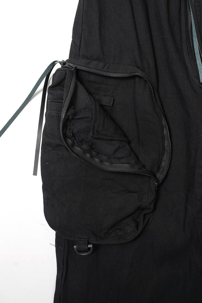  SYUMAN.(シュウマン) > SYUMAN.(シュウマン) Parachute cargo trousers by Blk 25FW-MS001-B