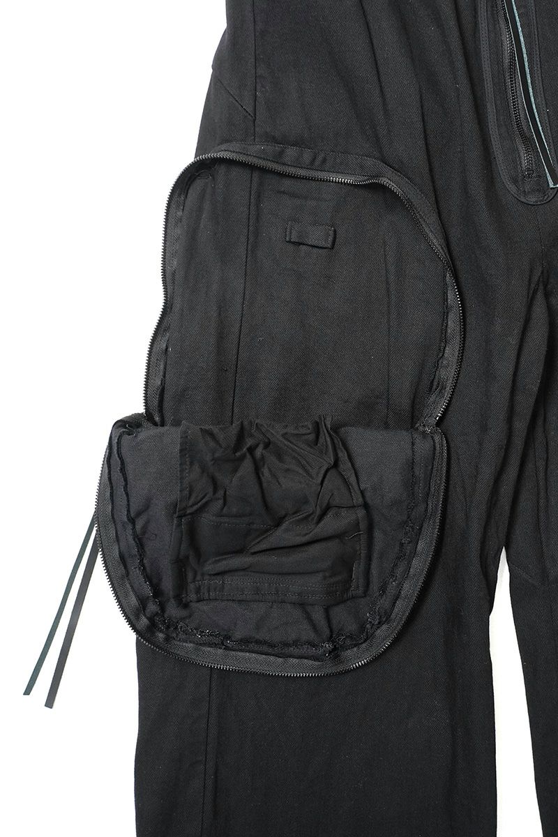  SYUMAN.(シュウマン) > SYUMAN.(シュウマン) Parachute cargo trousers by Blk 25FW-MS001-B