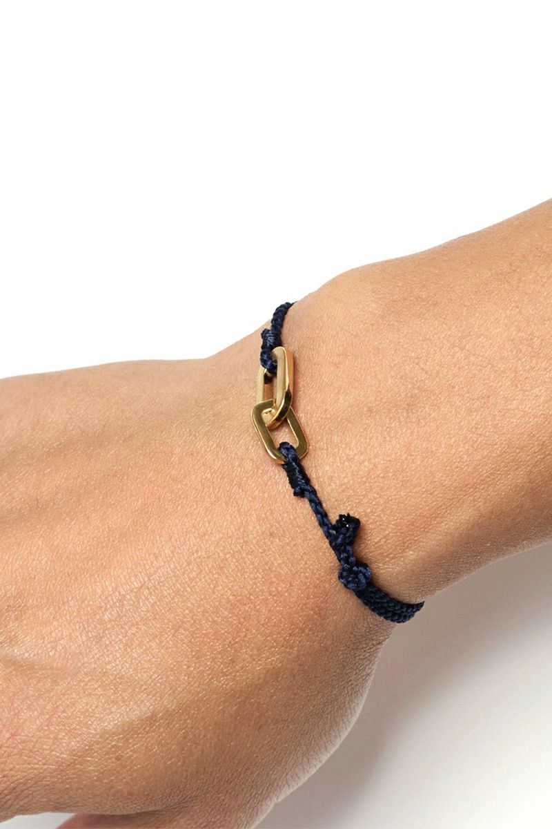 XOLO(ショロ) Connect with Hair Line Link Silk Code Braceret -Gold- コネクトヘアーラインリンクシルクコードブレスレット XOCB006G