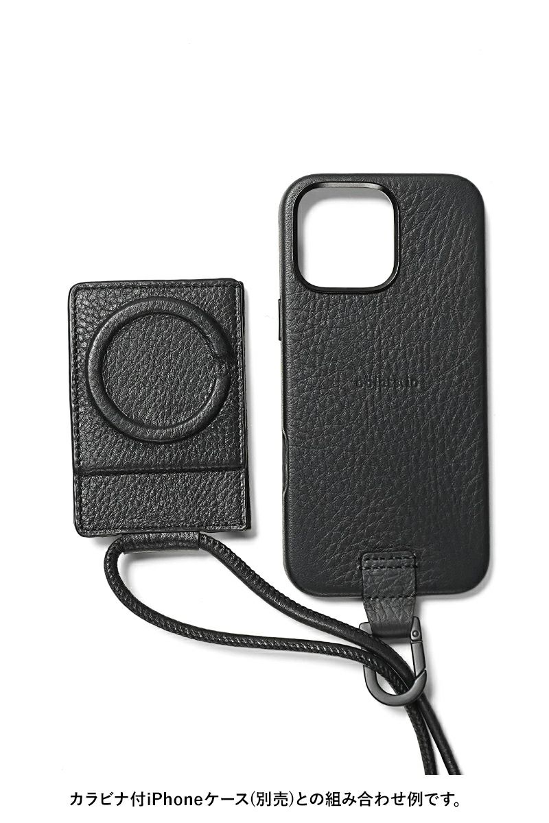 objcts.io(オブジェクツアイオー) iPhoneアクセサリー ストラップ付レザーカードケース