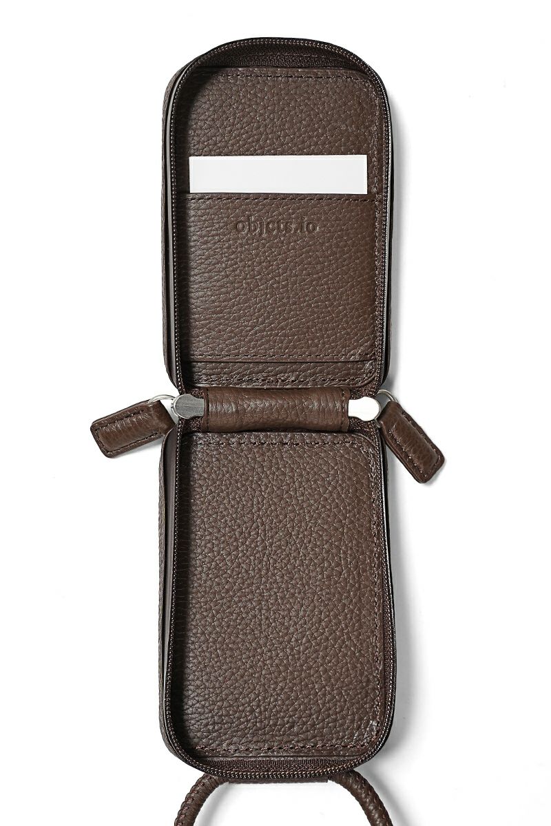 objcts.io(オブジェクツアイオー) iPhoneアクセサリー ストラップ付レザーマイクロバッグ