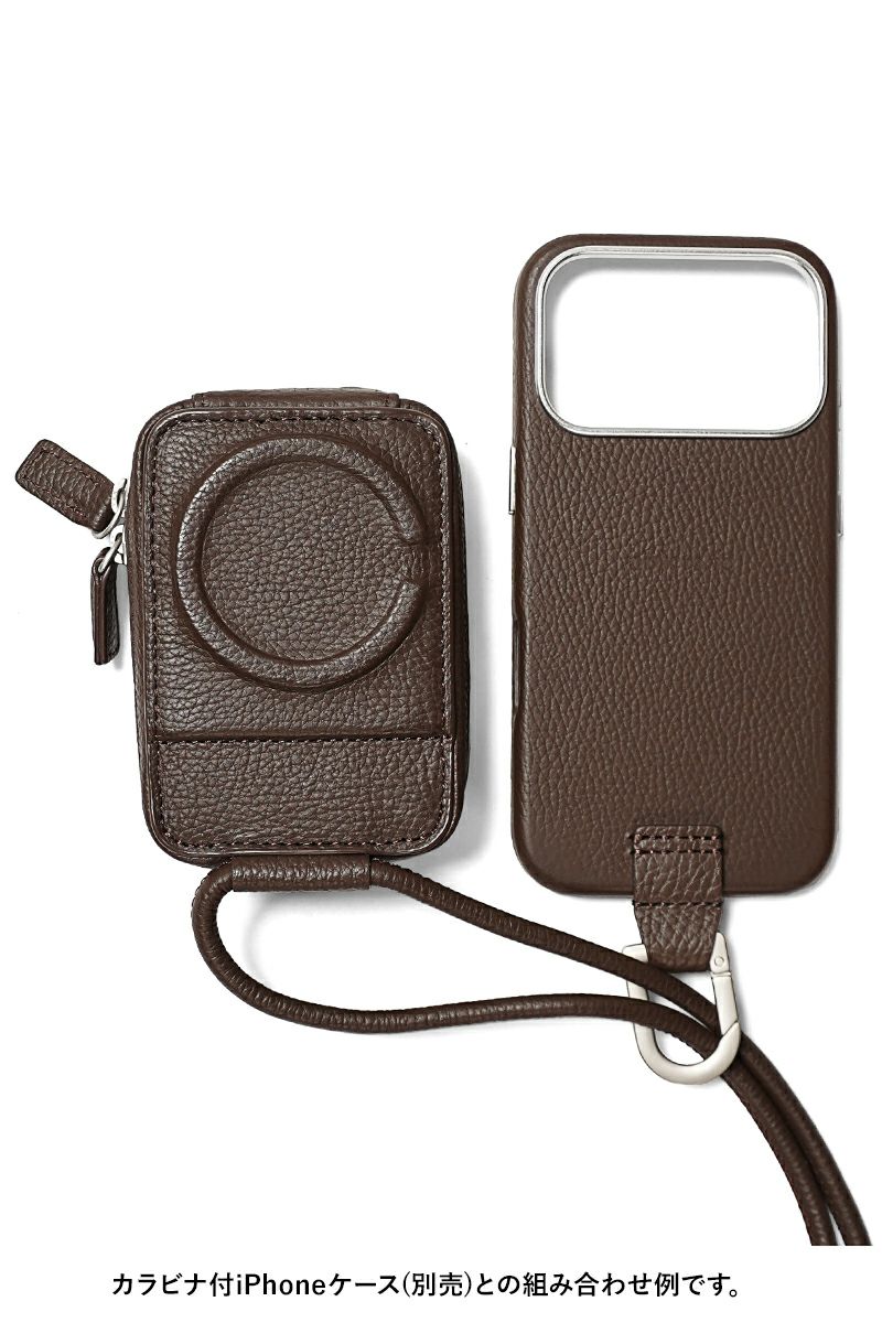 objcts.io(オブジェクツアイオー) iPhoneアクセサリー ストラップ付レザーマイクロバッグ