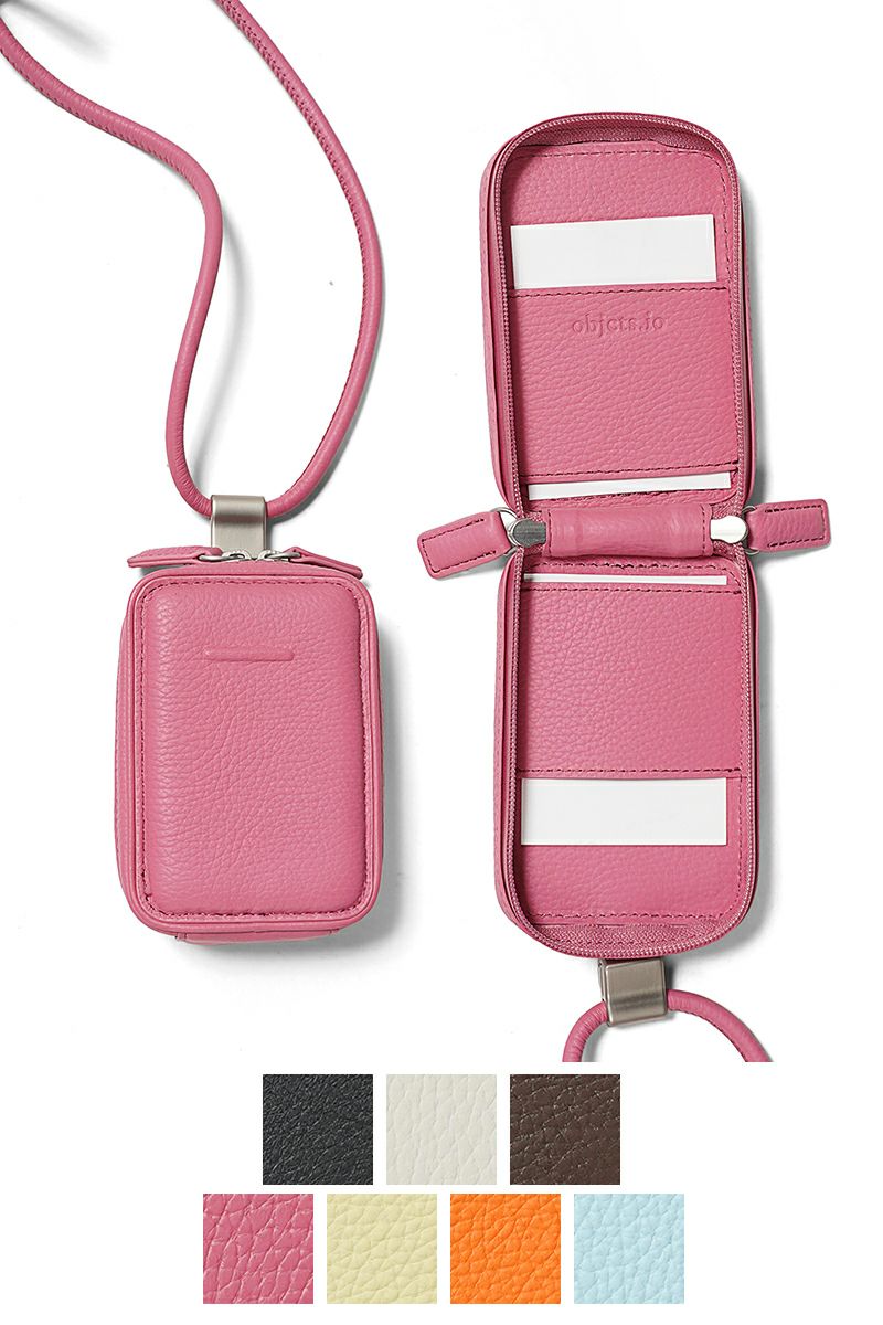 objcts.io(オブジェクツアイオー) iPhoneアクセサリー デタッチャブルストラップ付レザーマイクロバッグ