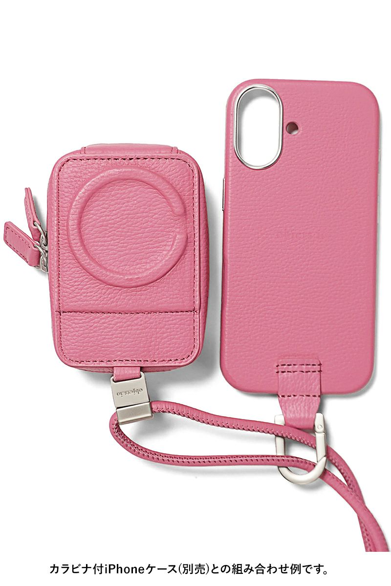 objcts.io(オブジェクツアイオー) iPhoneアクセサリー デタッチャブルストラップ付レザーマイクロバッグ